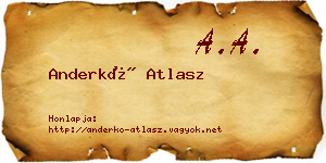 Anderkó Atlasz névjegykártya